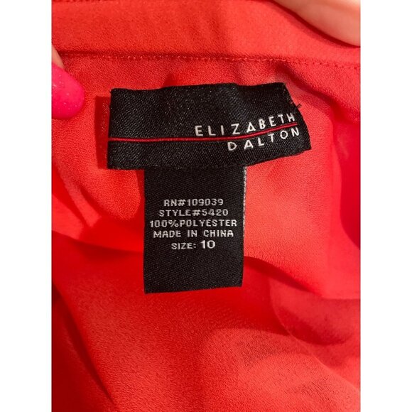 Elizabeth Dalton Red Floral Patterned Flared Hem Long Skirt Sz 10 - Picture 6 of 9